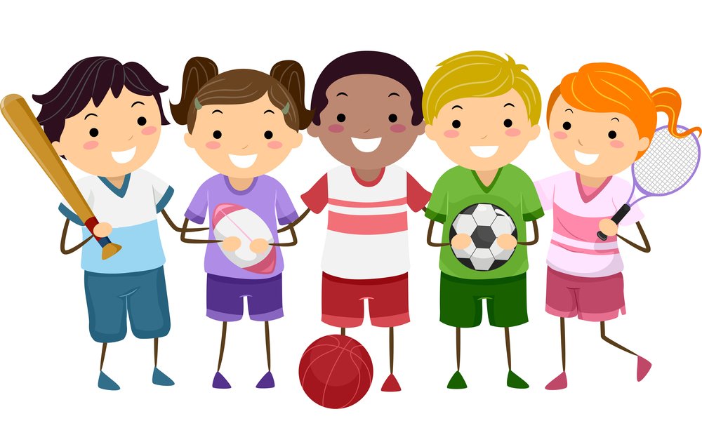 Illustration Featuring Kids Holding Different Sports Gear