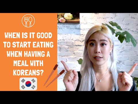When is it good to start eating when having a meal with Koreans?