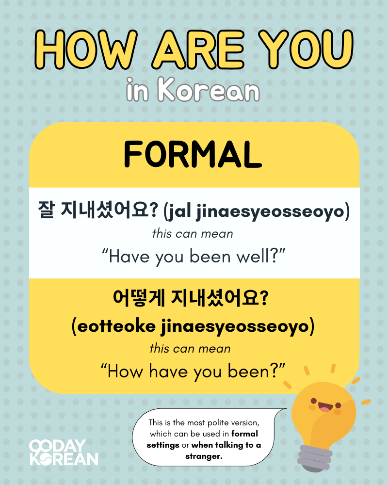 How are you in Korean infographic