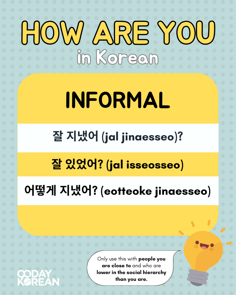 How are you in Korean infographic