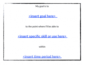 Learn Korean Goal Template