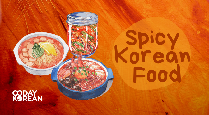 Ramyeon, Kimchi, and Jjampong Korean food