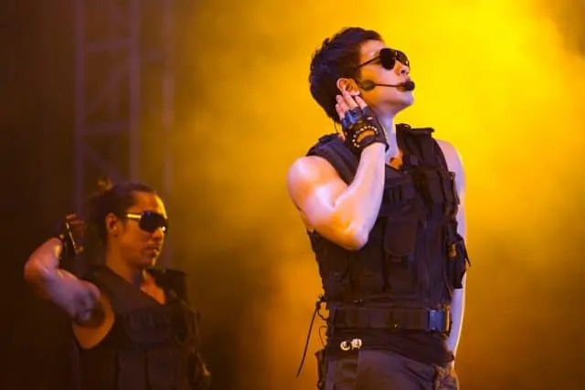 Korean Kpop superstar Rain performs in a concert