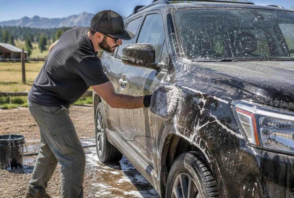 Technician detailing a car in Jamul