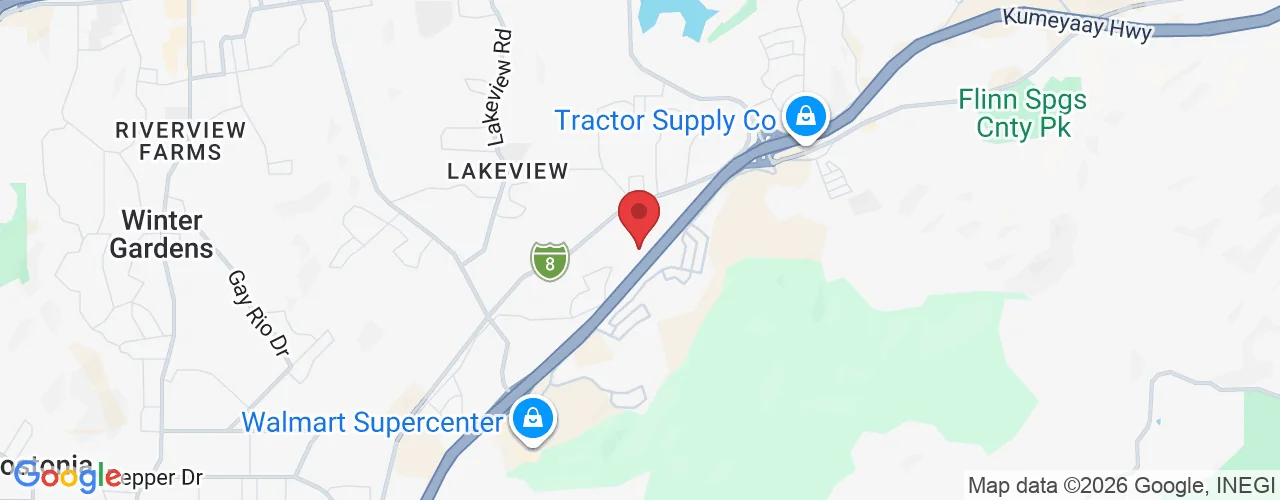 Map to 13655 Highway 8 Business, El Cajon, California