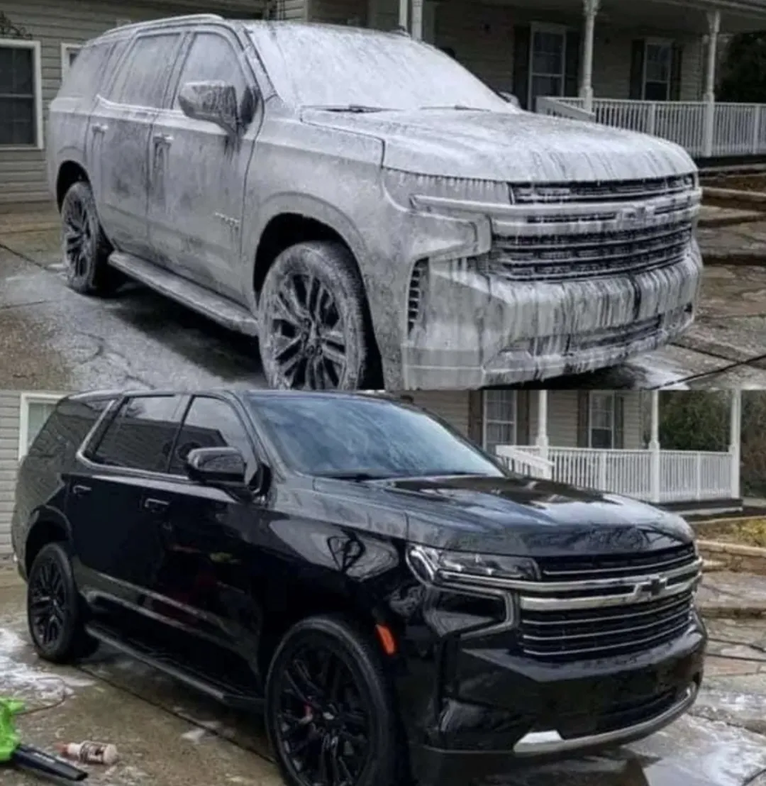 Freshly waxed vehicle paint