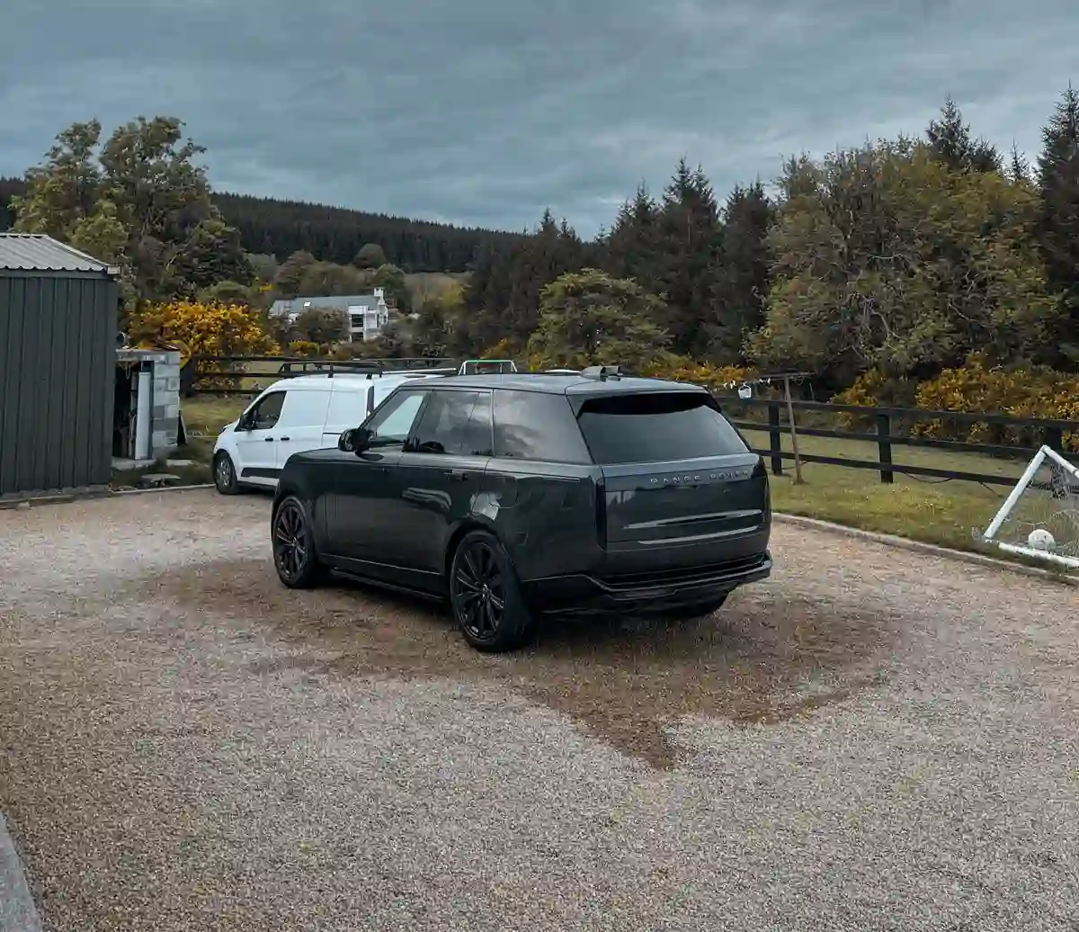 Exterior of a vehicle prepared for professional detailing