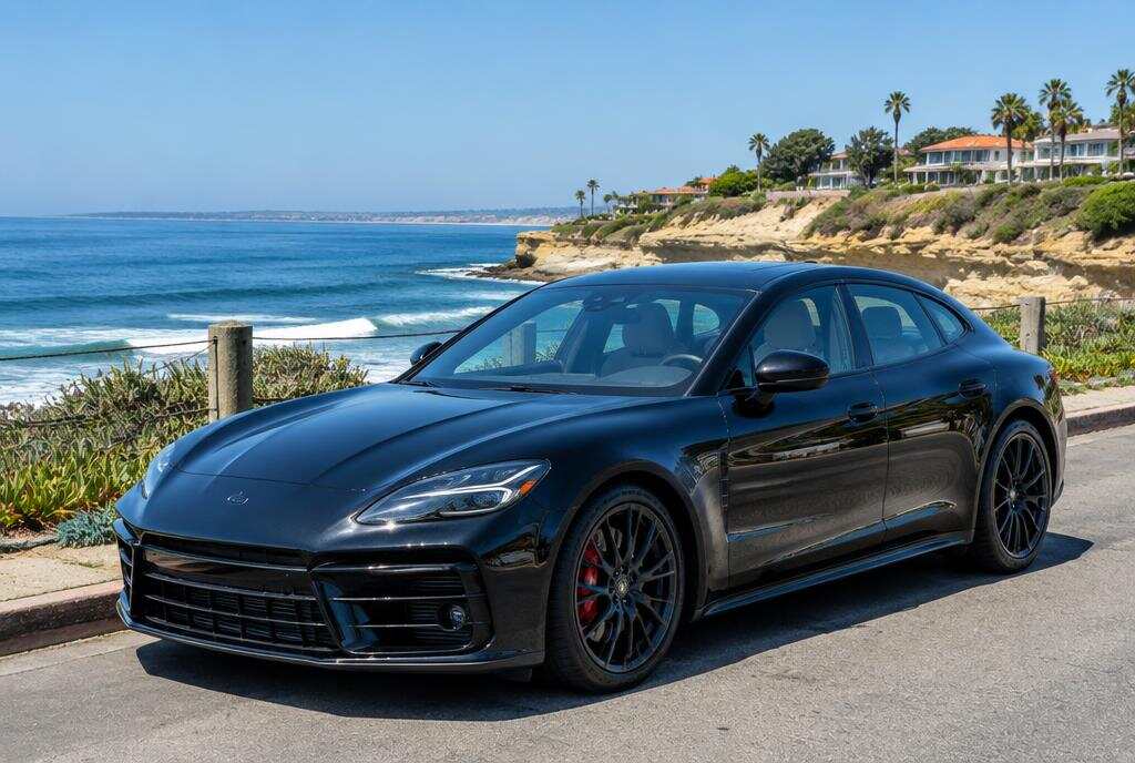 Mobile car detailing La Jolla CA — detailed luxury car near the coast